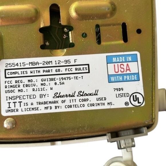 Cortelco ITT White Vintage Touch Tone Wall Phone *Not Tested* - Picture 11 of 11